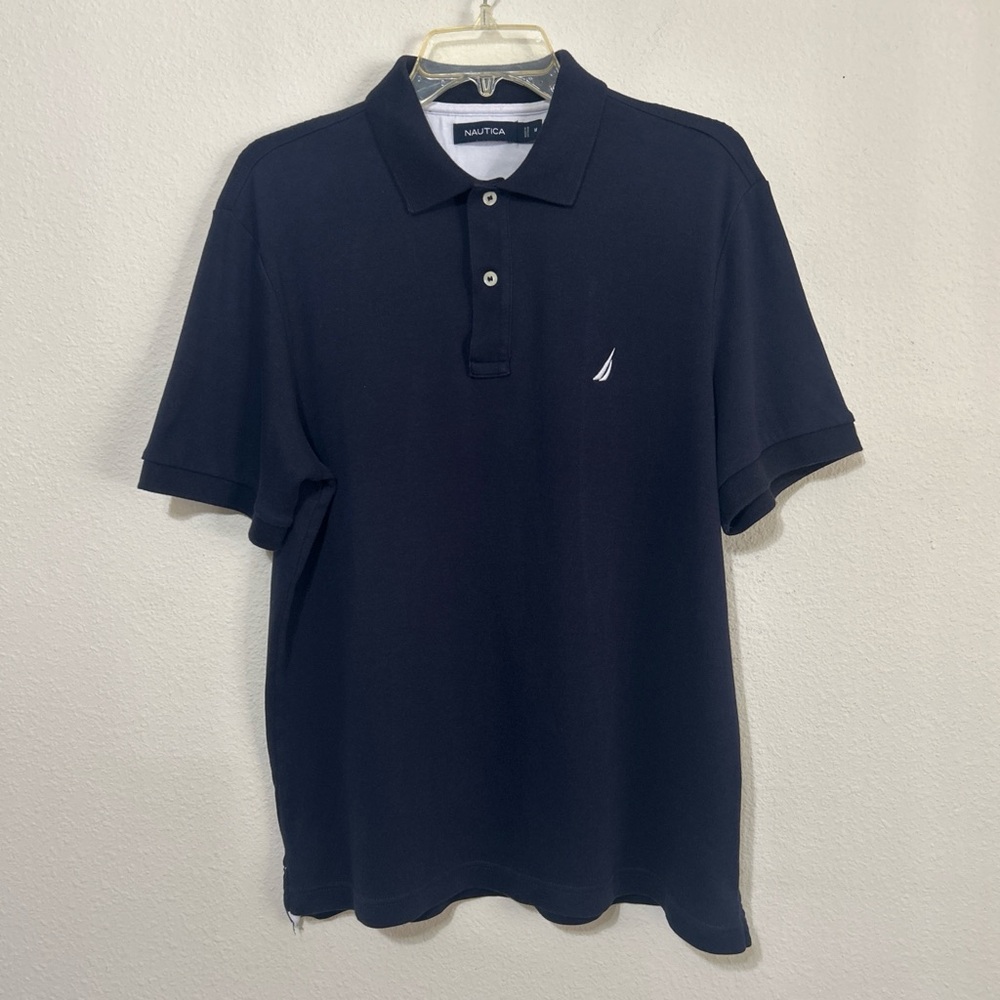 Nautica Men's Classic Fit Short Sleeve Polo Shirt Navy Blue Size Medium - Picture 4 of 7